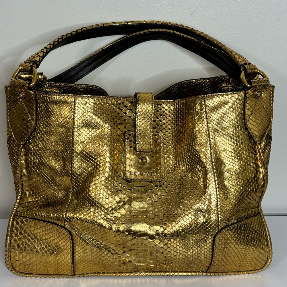 Belstaff Nottingham 41 Gold Snake Skin Bag